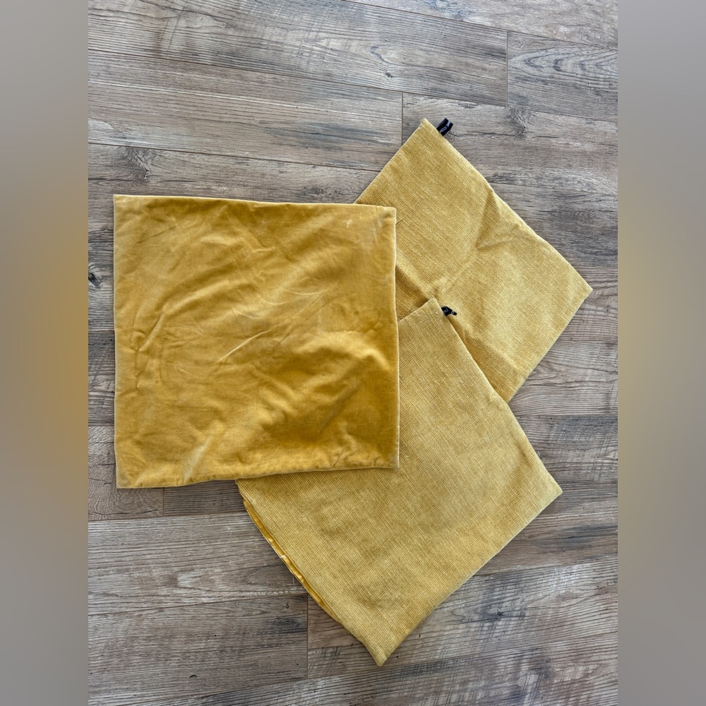 IKEA Mustard Yellow Pillow Covers Set 20”x20”